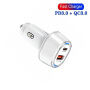 P78 komplet avtopolnilca z vrati USB-C / USB-A in kabel USB-C na USB-C / Lightning - 55W - 1 m - bel