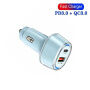 P78 komplet avtopolnilca z vrati USB-C / USB-A in kabel USB-C na USB-C / Lightning - 55W - 1 m - modra