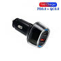 P78 komplet avtopolnilca s priključki USB-C / USB-A in kabla USB-C na USB-C / Lightning - 55W - 1 m - črn