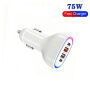 P54 komplet avtopolnilca s priključki 2x USB-C / 2x USB-A in kabel USB-C na USB-C - 75W - 1 m - bela
