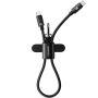 ESSAGER ES-X83 polnilni in podatkovni kabel in zanka - USB-C na USB-C - 30 cm - črn