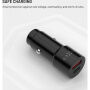 FIXED avtopolnilec s priključki USB-C / USB-A - 63W - črn