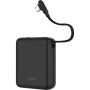 FIXED Zen 10 Loop prenosna baterija z integriranim kablom USB-C in vrati USB-C / USB-A - 10 000 mAh - črna