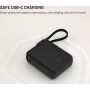 FIXED Zen 10 Loop prenosna baterija z integriranim kablom USB-C in vrati USB-C / USB-A - 10 000 mAh - črna