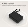 FIXED Zen 20 Loop prenosna baterija z integriranim kablom USB-C in priključki USB-C / USB-A - 20 000 mAh - črna