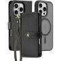 DUX DUCIS Snemljiva preklopna torbica Lawa 2v1 z MagSafe in denarnico za iPhone 16 Pro - črna