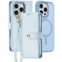 DUX DUCIS Snemljiva preklopna torbica Lawa 2v1 z MagSafe in denarnico za iPhone 16 Pro - modra