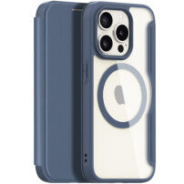 DUX DUCIS Skin X flip etui z MagSafe za iPhone 15 Pro - temno modra