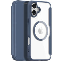 DUX DUCIS Skin X preklopna torbica z MagSafe za iPhone 16 - temno modra