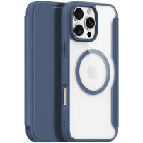 DUX DUCIS Skin X preklopna torbica z MagSafe za iPhone 16 Pro Max - temno modra