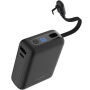 FIXED Zen 10 Loop prenosna baterija z integriranim kablom USB-C in vrati USB-C / USB-A - 10 000 mAh - črna