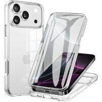 Dvodelni ovitek za sprednjo in zadnjo stran za iPhone 17 Pro Max - prozoren