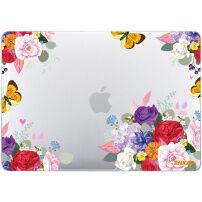 ENKAY sijajen prozorni ovitek z vzorcem za MacBook Pro 16" (A2141) - vrtnica