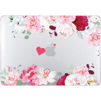 ENKAY sijajen prozorni ovitek z vzorcem za MacBook Pro 16" (A2485 / A2780 / A2991 / A3186 / A3403) - roza potonike
