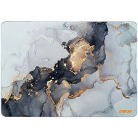 ENKAY mat etui za MacBook Air 13" (A2681 / A3113) - sivo-zlati marmor