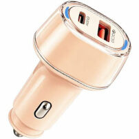 P78 avtopolnilec s priključki USB-C / USB-A - 55W - roza