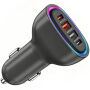 P54 avtopolnilec s priključki 2x USB-C / 2x USB-A - 75W - črn