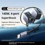 UGREENKomplet avtomobilskega polnilnika EC604 z 2 vhodoma USB-C / USB-A in podaljšljivim kablom USB-C - 145 W - 70 cm - siv