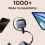 UGREENKomplet avtomobilskega polnilnika EC604 z 2 vhodoma USB-C / USB-A in podaljšljivim kablom USB-C - 145 W - 70 cm - siv
