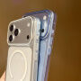 Prozoren ovitek iz trde plastike s sivim MagSafe za iPhone 16e / 17e - čirý