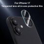 XDcase Kaljeno steklo za zaščito leč zadnje kamere za iPhone 17 - črno