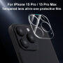 XDcase Kaljeno steklo za zaščito leč zadnje kamere za iPhone 15 Pro / 15 Pro Max - prozorno