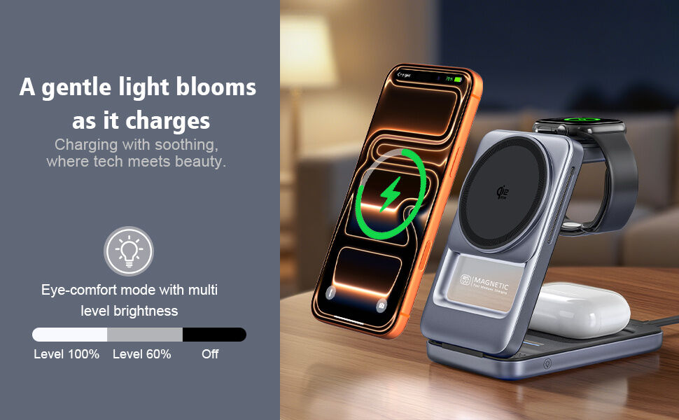 Q29 Qi2.2 3v1 zložljivo magnetno Brezžični Stojalo za iPhone / Apple Watch / AirPods - 25W - belo
