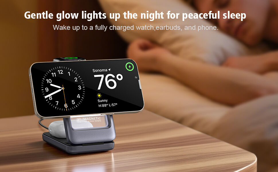 Q29 Qi2.2 3v1 zložljivo magnetno Brezžični Stojalo za iPhone / Apple Watch / AirPods - 25W - belo