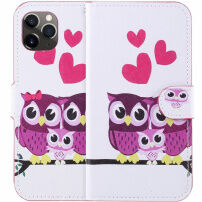 Flip Case s stojalom za sove družino iPhone 11 Pro - barvita