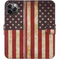 Flip ovitek s stojalo za retro zastavo ZDA za iPhone 11 Pro - barvita