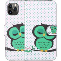 Flip kovček s spalnim podstavkom za sove iPhone 11 Pro - zelena