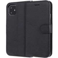 Flip kovček z umetnim usnjem za stojalo iPhone 11 - črna