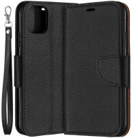 Kovček za usne z usnjeno teksturo za iPhone 11 - črna