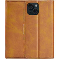 Flip etui iz PU usnja za iPhone 15 - sedlo rjavo