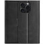 Flip etui iz PU usnja za iPhone 15 Pro Max - črna
