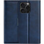 Flip etui iz PU usnja za iPhone 15 Pro Max - temno modra