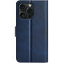 Flip etui iz PU usnja za iPhone 15 Pro Max - temno modra