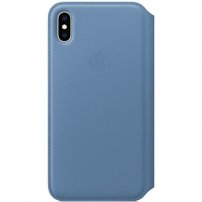 Usnjeni ovitek Apple Folio za iPhone XS Max - koruzno modro