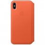 Usnjeni ovitek Apple Folio za iPhone XS Max - temno oranžna