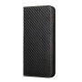 Preklopni Etui z vzorcem karbonovih vlaken za iPhone 15 - črn