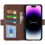 Preklopni etui iz PU usnja za iPhone 15 Pro Max - rjav