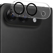 ENKAY Kaljeno steklo za zaščito leč zadnje kamere za iPhone Duo - črno