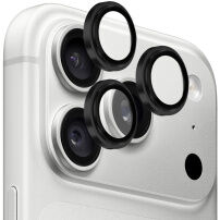 Rurihai Kaljeno steklo s kovinskim okvirjem za zaščito leč zadnje kamere za iPhone 18 Pro / 18 Pro Max - črna