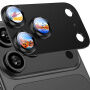 Rurihai Kaljeno steklo s kovinskim okvirjem za zaščito leč kamere za iPhone 18 Pro Max - črno