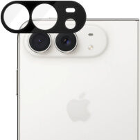 Kaljeno steklo z okvirjem za zaščito leč zadnje kamere za iPhone Duo - črno