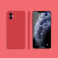 Silikonski zaščitni ovitek z ravnimi robovi za iPhone 12 mini - rdeč