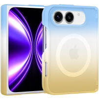 Transparenten ovitek z barvnim prehodom in MagSafe za iPhone Duo - modro-rumen
