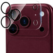 XDcase Kaljeno steklo za zaščito leč zadnje kamere za iPhone 18 Pro - črno