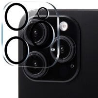 XDcase Kaljeno steklo za zaščito leč zadnje kamere za iPhone 15 Pro / 15 Pro Max - črno