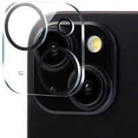 XDcase Kaljeno steklo za zaščito leč zadnje kamere za iPhone 15 / 15 Plus - črno